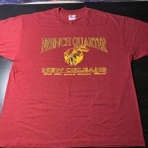 Gildan Red French Quarter Graphic Tee size XL